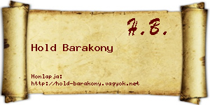 Hold Barakony névjegykártya
